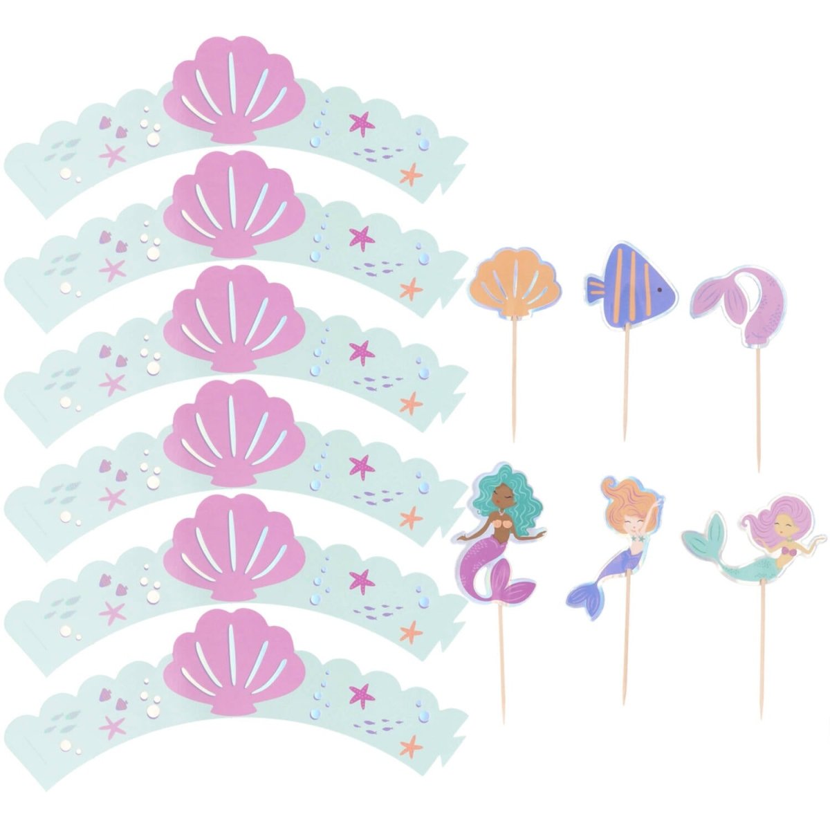 Zeemeermin Decoratie Set 6st