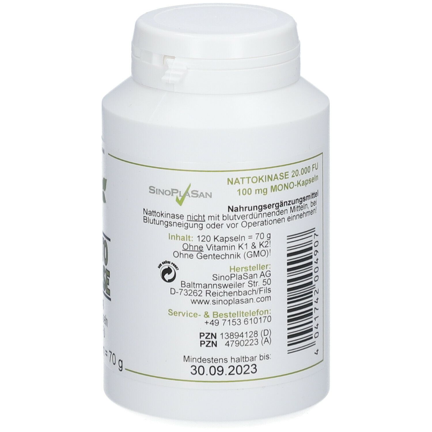 SinoPlaSan Nattokinase 100 mg