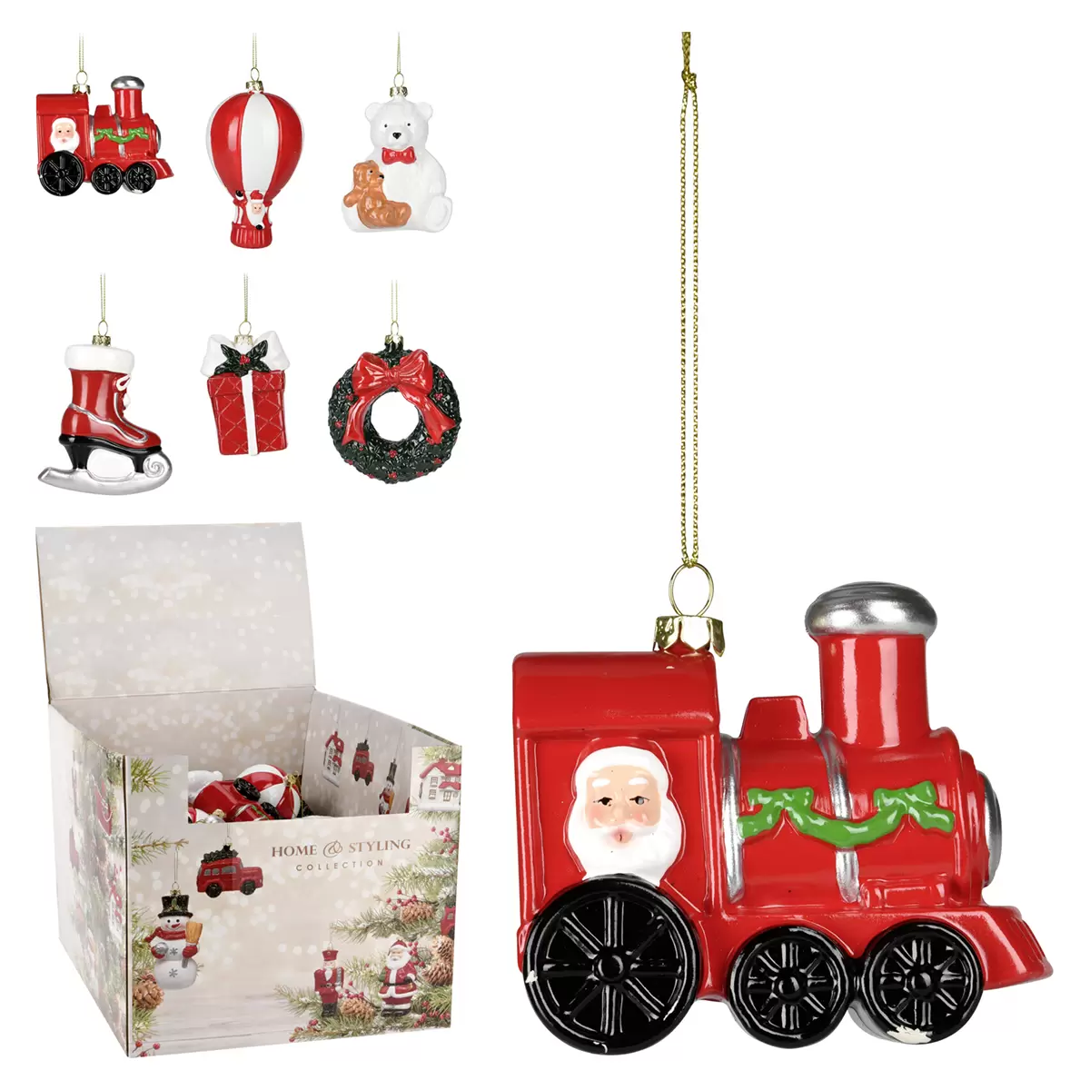 Hängedeko Weihnachtsfigur XMAS rot,weiss