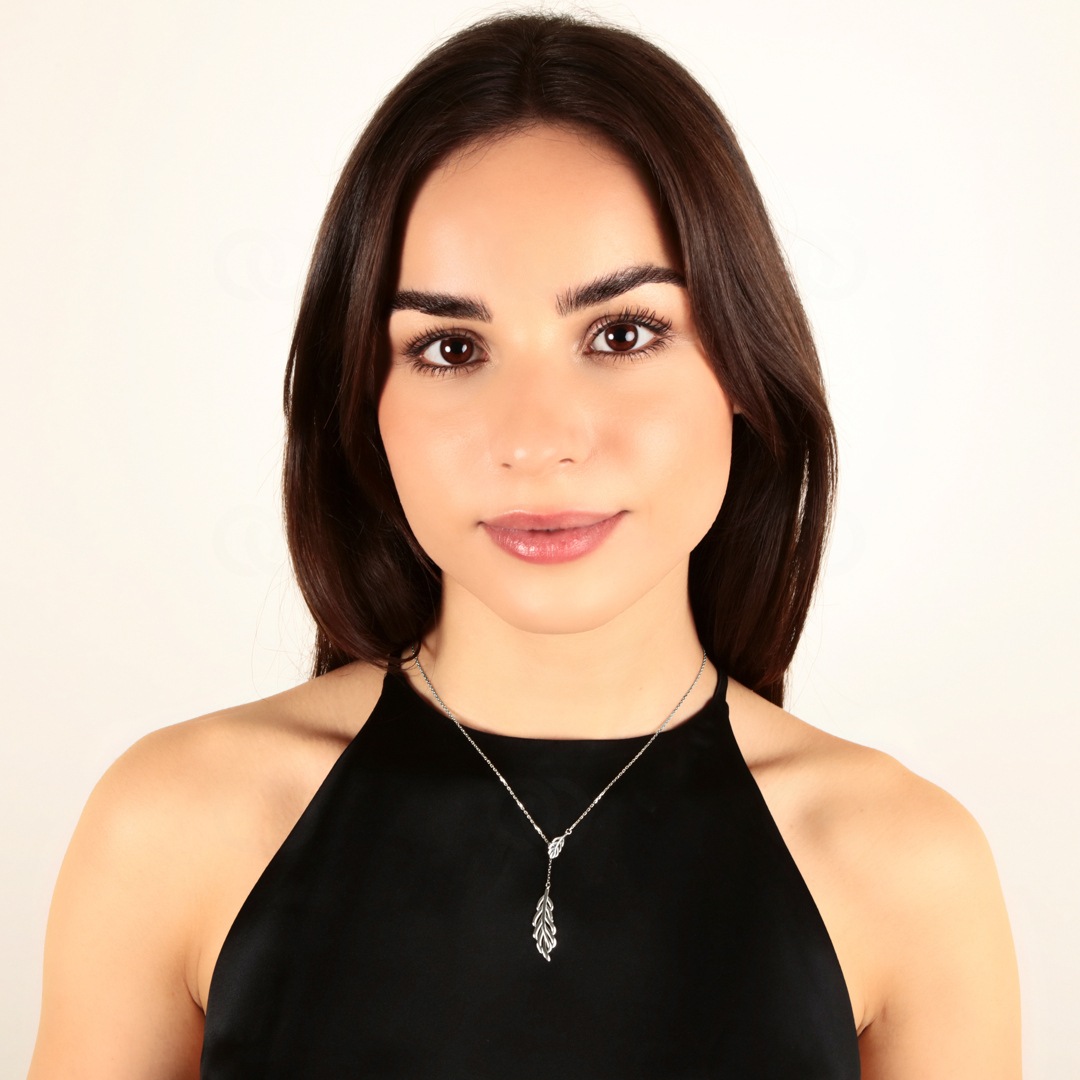 Collier 925 Silber rhodiniert Zweig 42cm