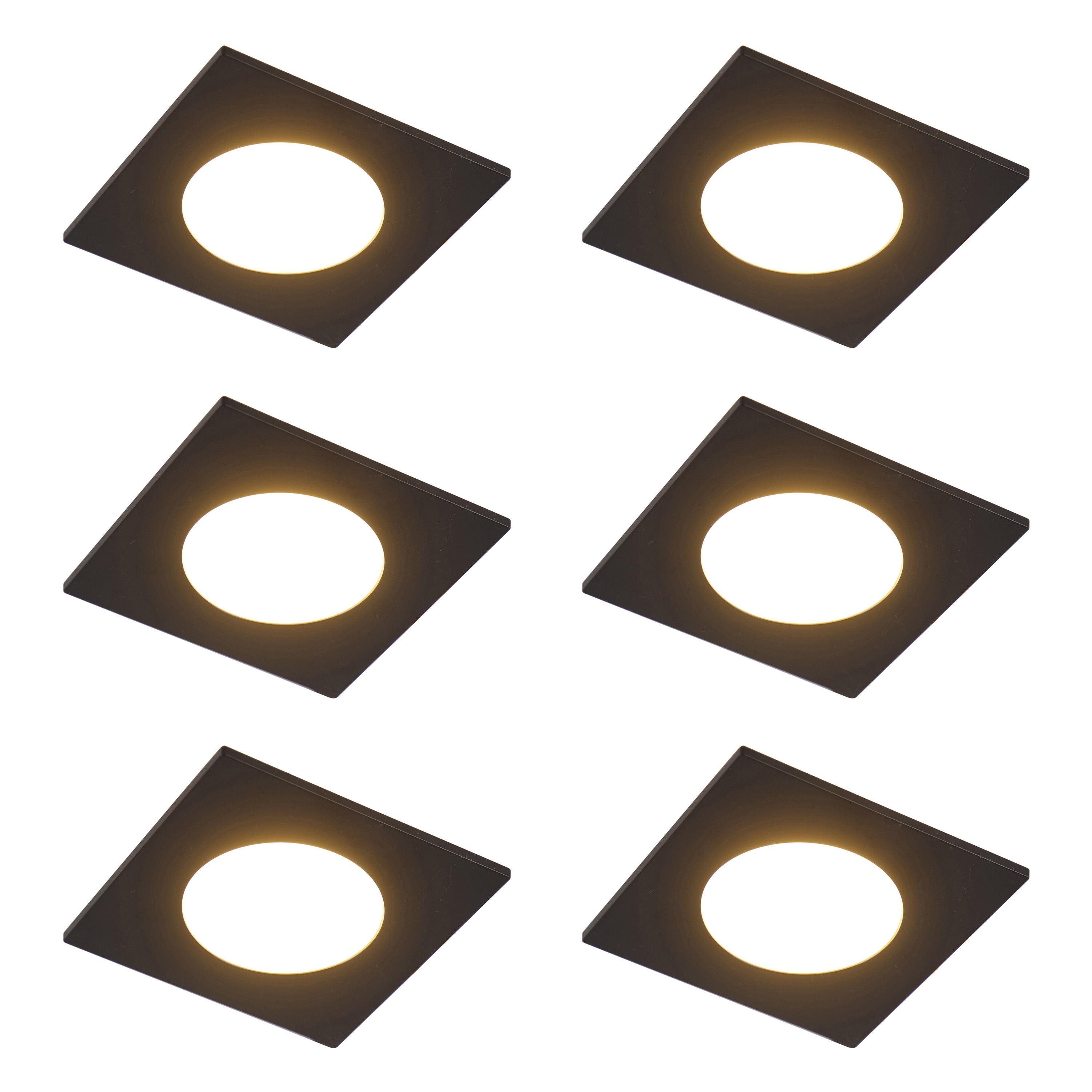 QAZQA Set van 6 moderne inbouwspots zwart incl. LED 3-staps dimbaar