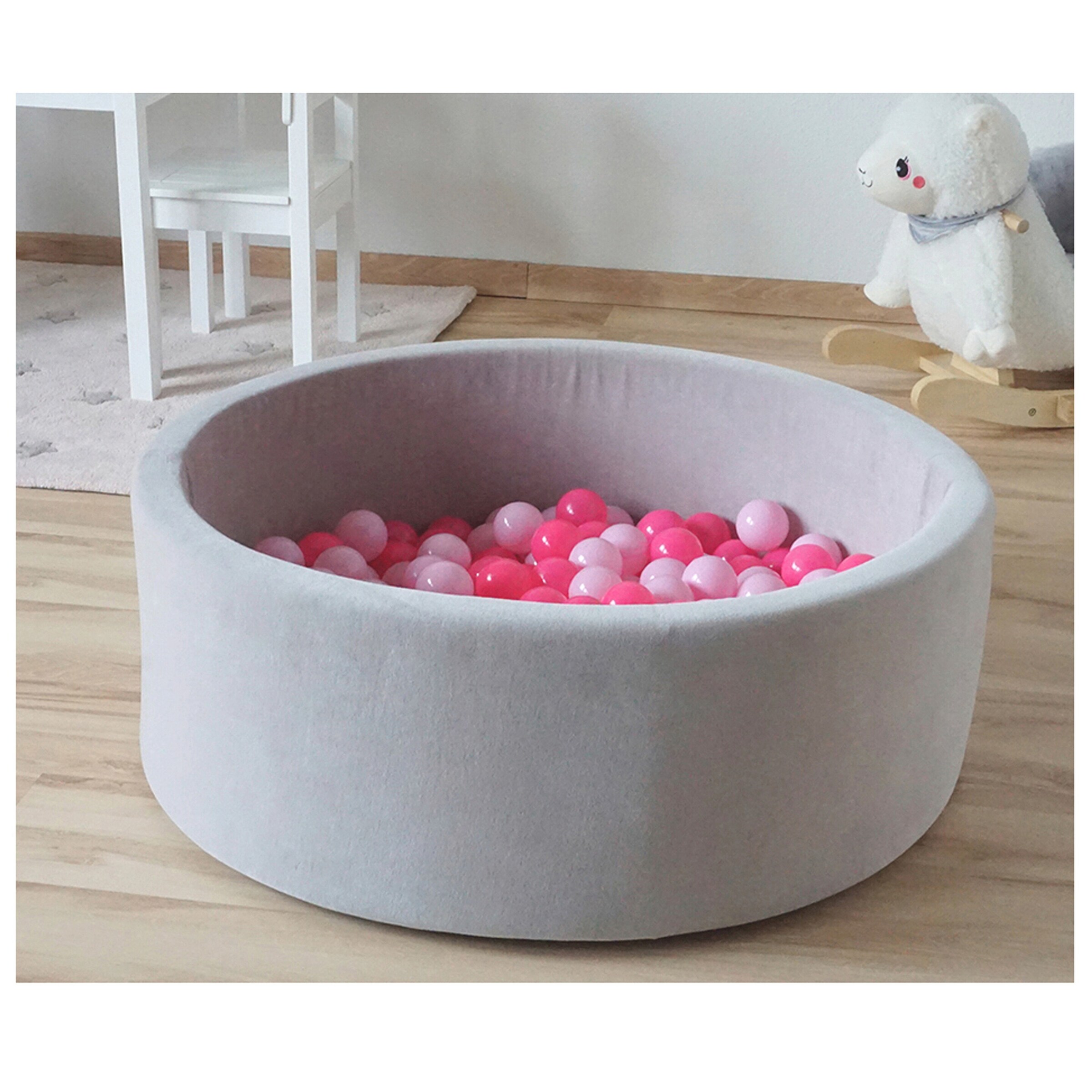 Knorrtoys Bällebad soft - Grey mit 300 Bällen grau/soft pink