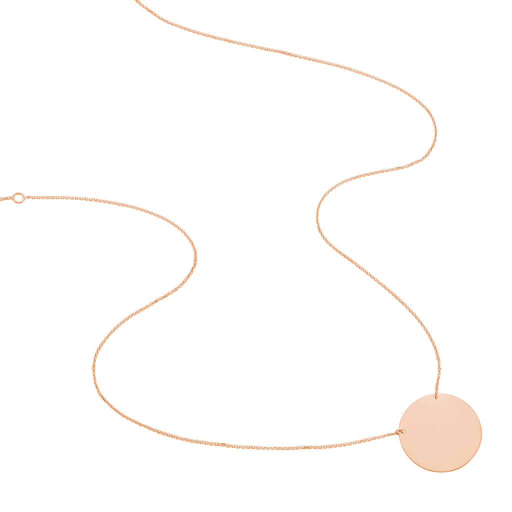 Collier Pastille Gravable Or Rose