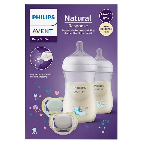 Avent Coffret Natural Response 2 Biberons Décors