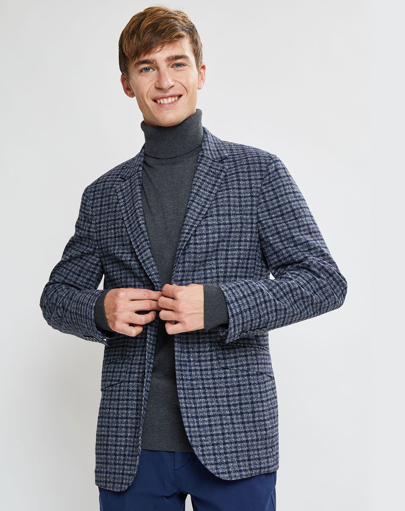 Hackett London Veste Vichy tricolore bleu/gris