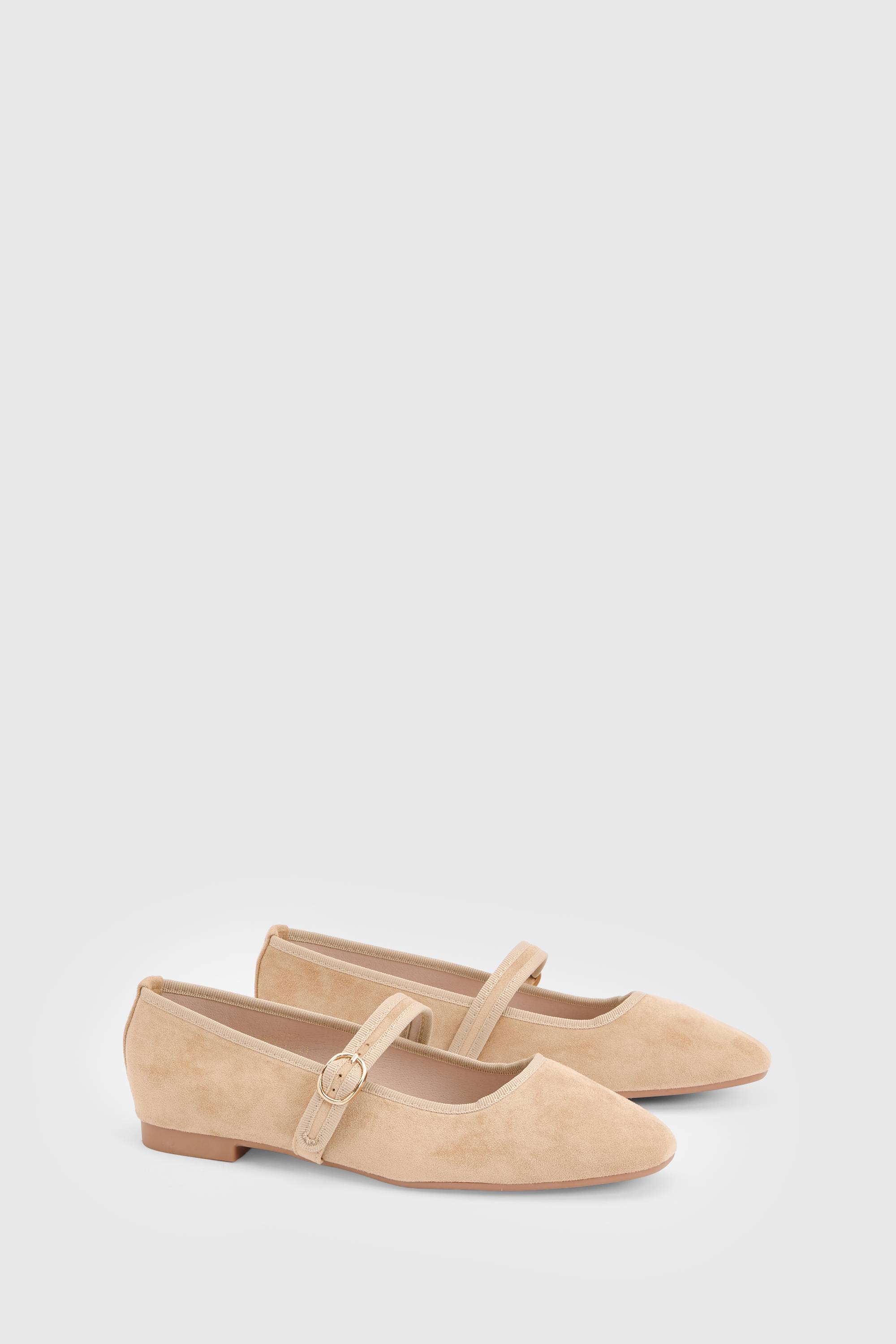 Oasis Ballerines Mary Jane Buffy À Bout Carré En Synthétique Avec Semelle Rembourrée
