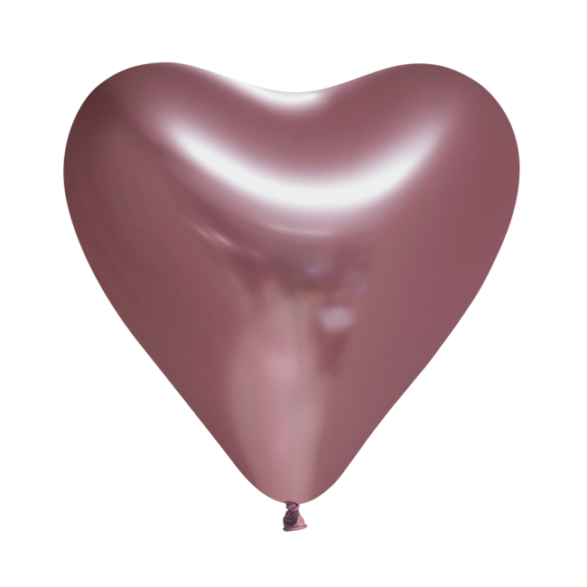 Hartjes Ballonnen Rose Goud 30cm 6st