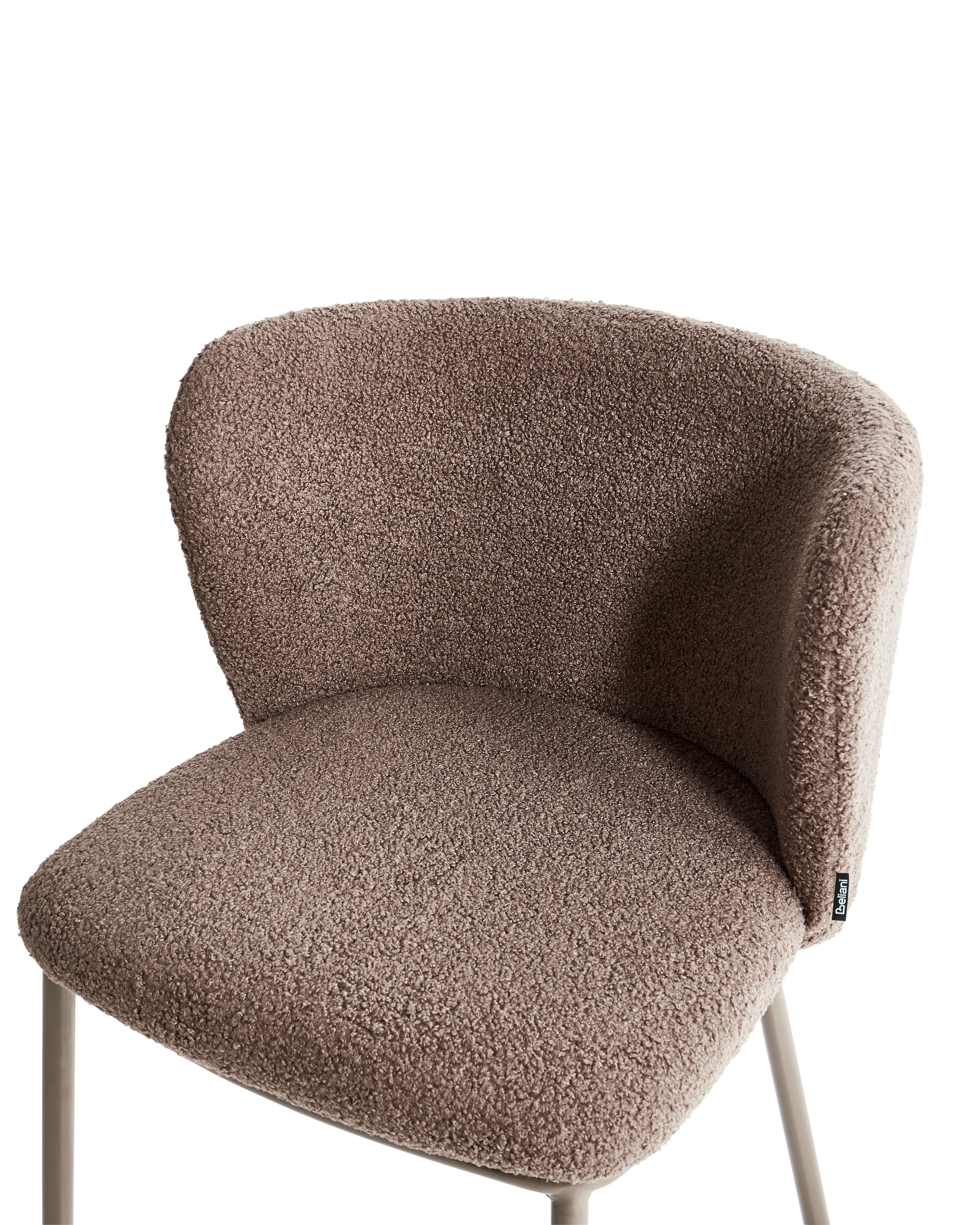 Set van 2 eetkamerstoelen MINA II Bouclé Lichtbruin