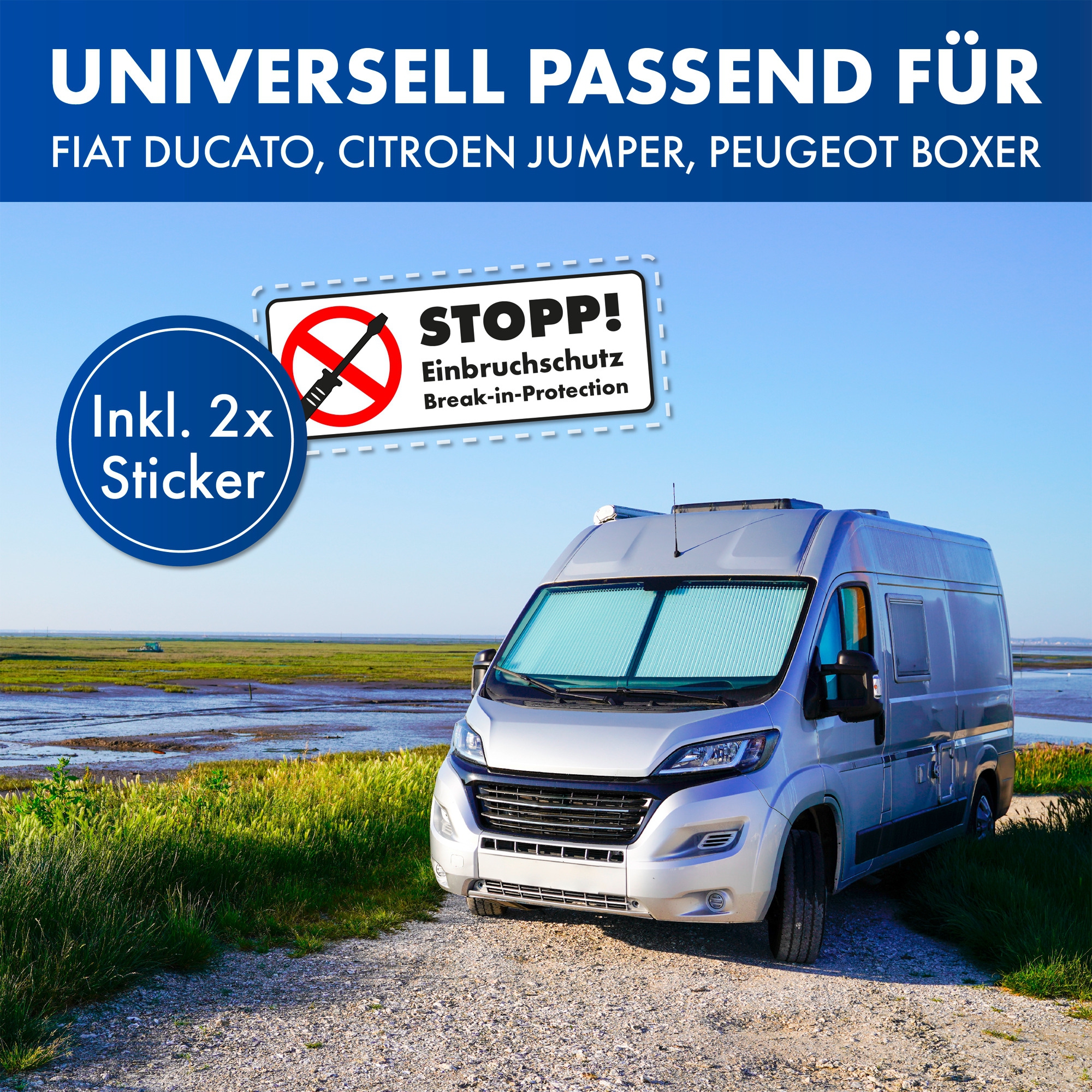 LAINFELD Einbruchschutz Prick Stop Fahrertür Türsicherung für FIAT Ducato, Citroen Jumper, Peugeot Boxer Wohnmobil