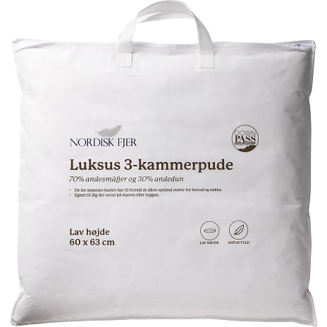 Nordisk Fjer Luksus hovedpude 60x63 cm - Lav