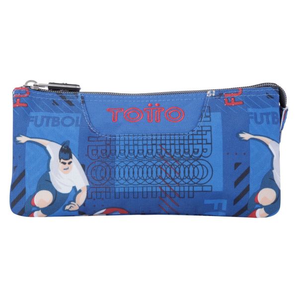 Totto Estojo de Futebol Totto com 3 Compartimentos Azul