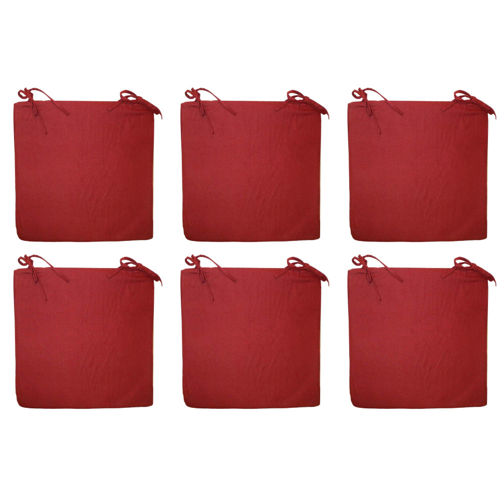 Galette de chaise en coton 40 cm (lot de 6)