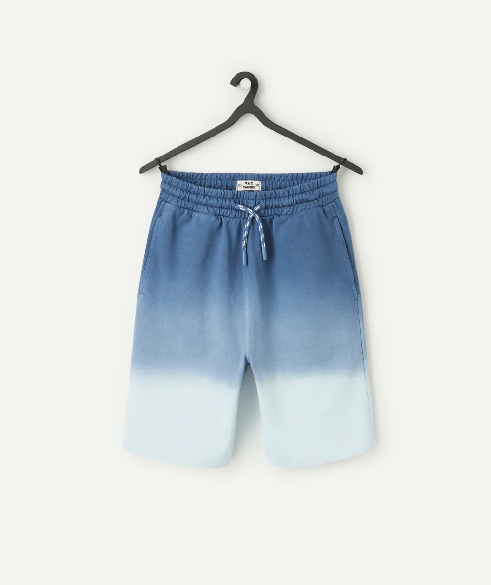 bermuda garçon en coton biologique bleu dégradé