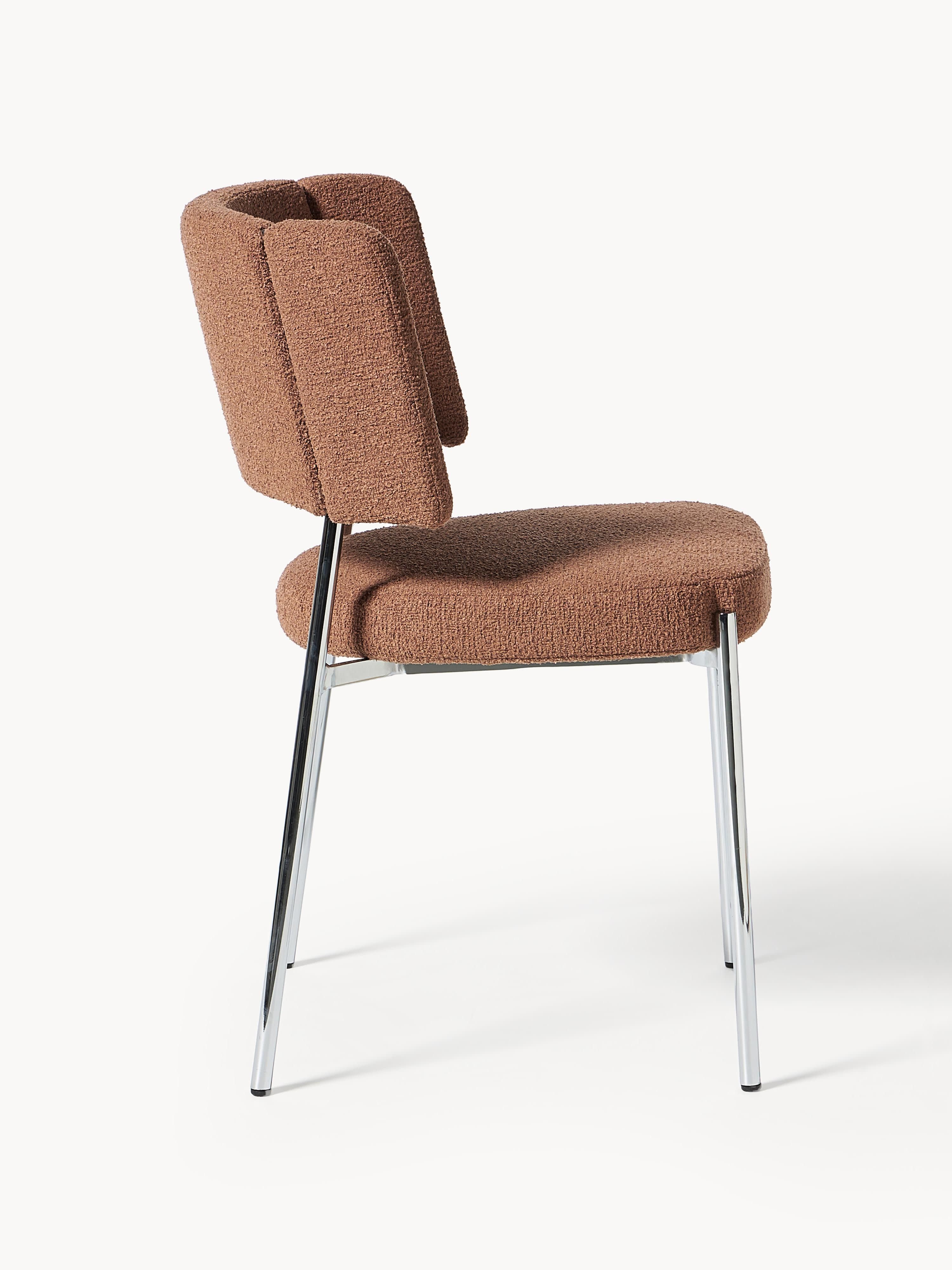 Bouclé gestoffeerde stoelen Samantha, 2 stuks