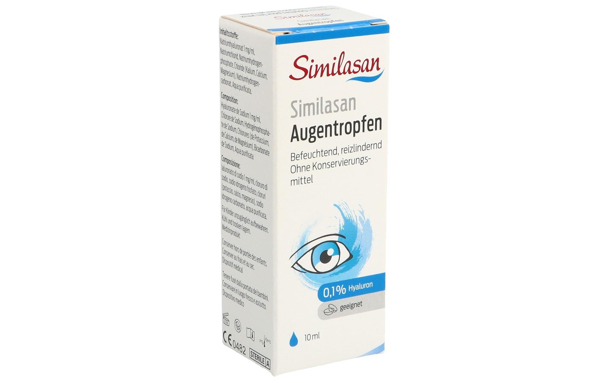 Augentropfen Hyaluron 0.1% 10 mlAugentropfen bei trockenen Augen