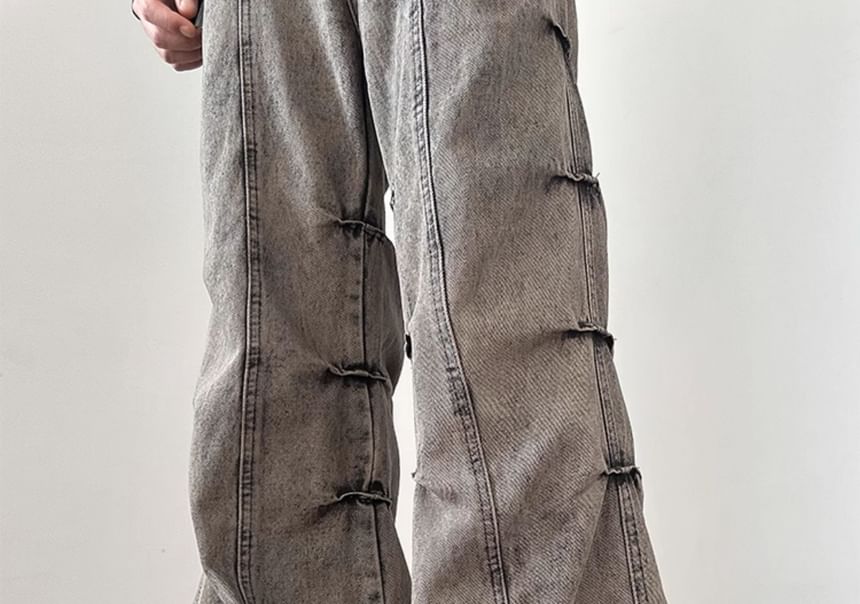VEAZ - Mid Rise Gerimpelde Wassende Wijde Broek