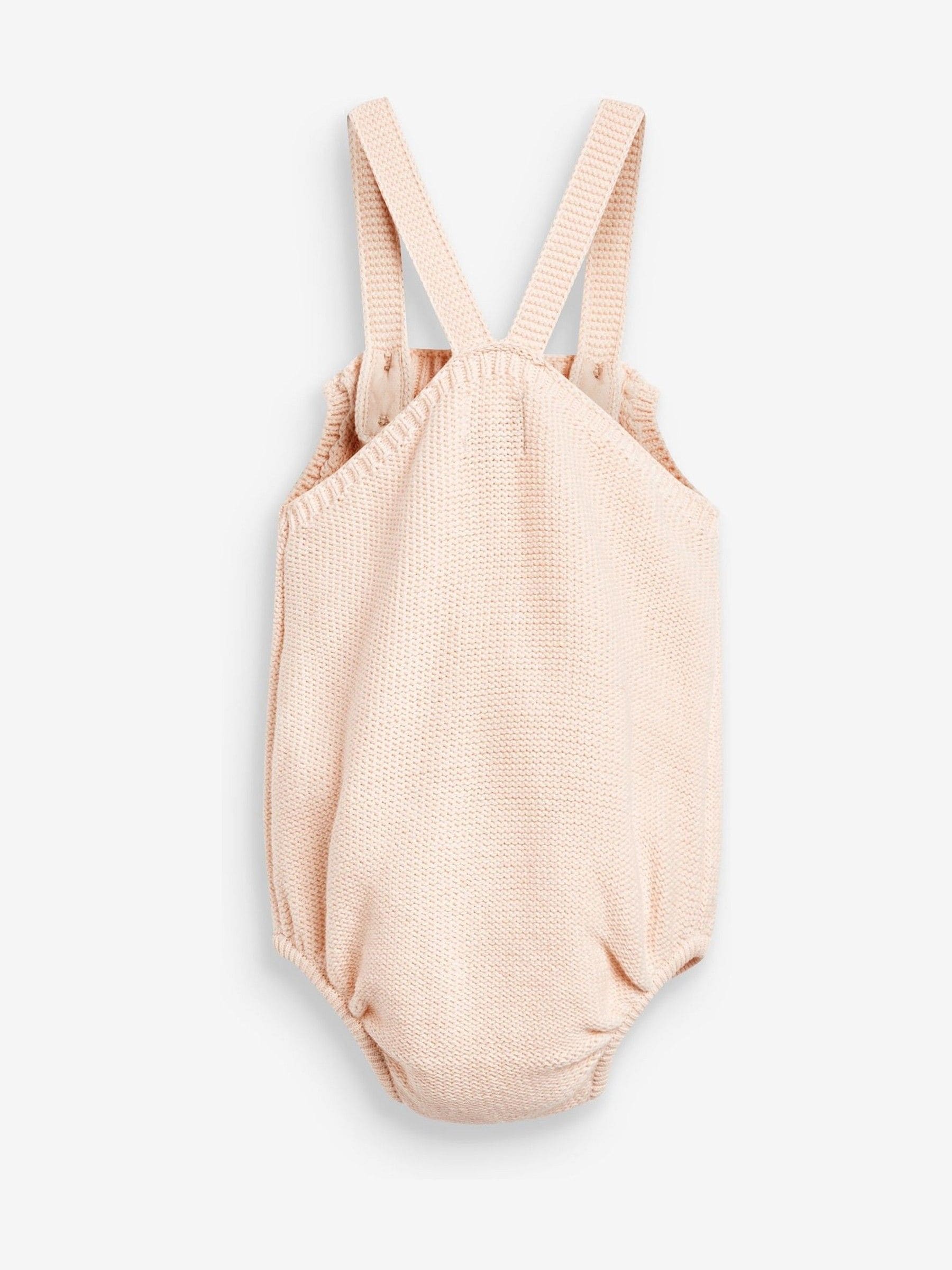 Roze - The Little Tailor stijlvol gebreid babyrompertje van 100% katoen