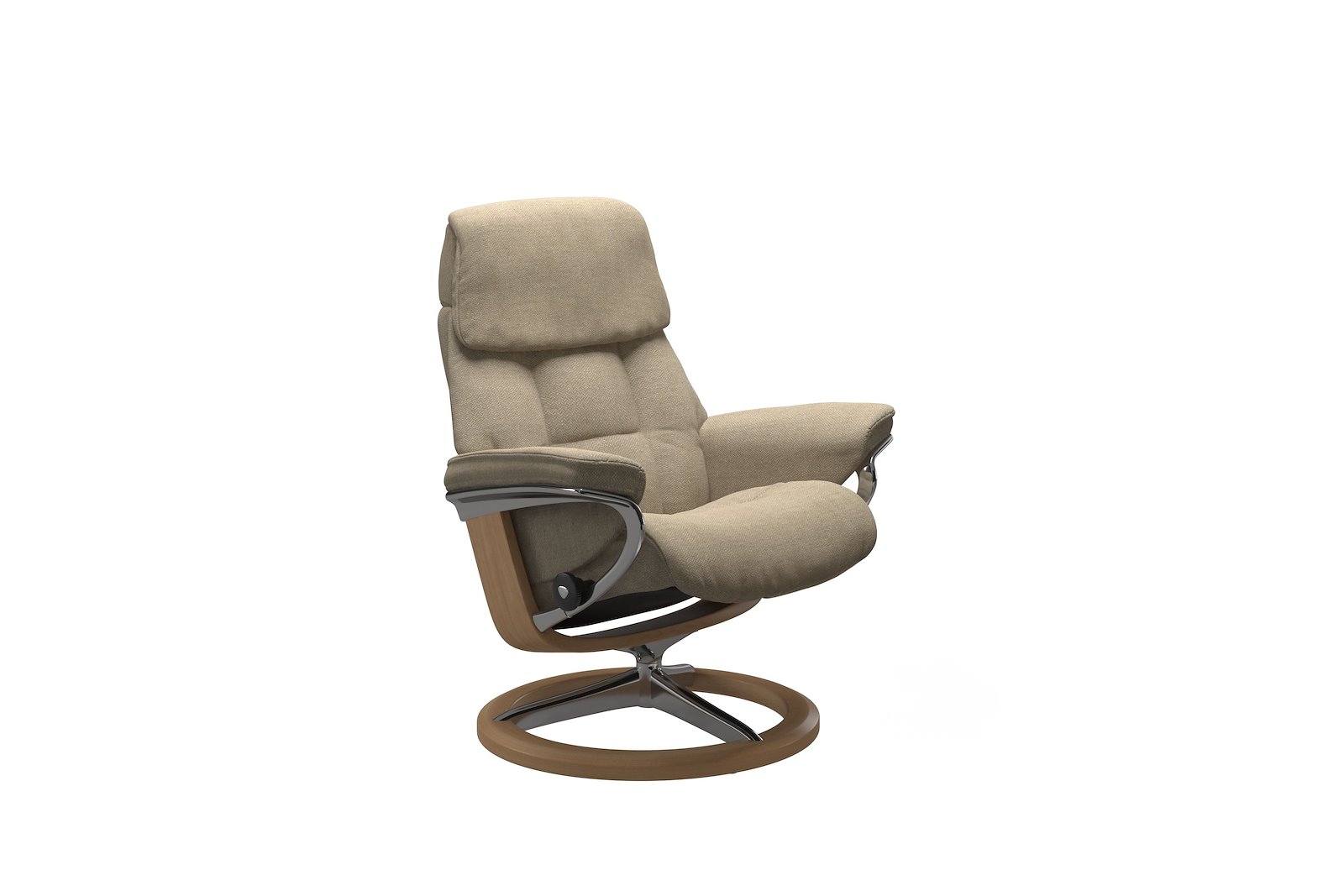 Ruby lenestol Tekstil Peony Beige - Signature Chrome - Eik