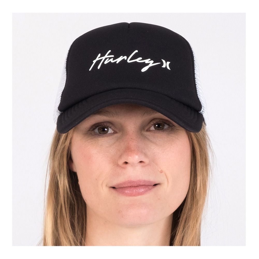 Hurley ICON SCRIPT TRUCKER - Casquette Femme pure platinium/black
