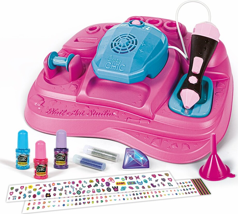 Neglesalon Til Børn - Nail Art Studio - Crazy Chic - Clementoni