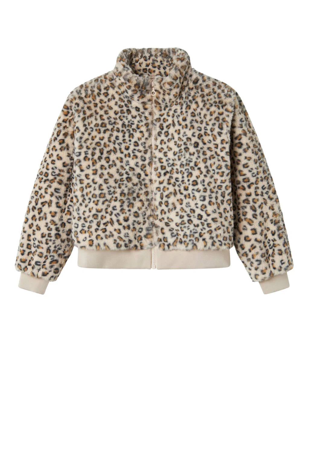 NAME IT KIDS imitatiebonten faux fur jas lichtbruin