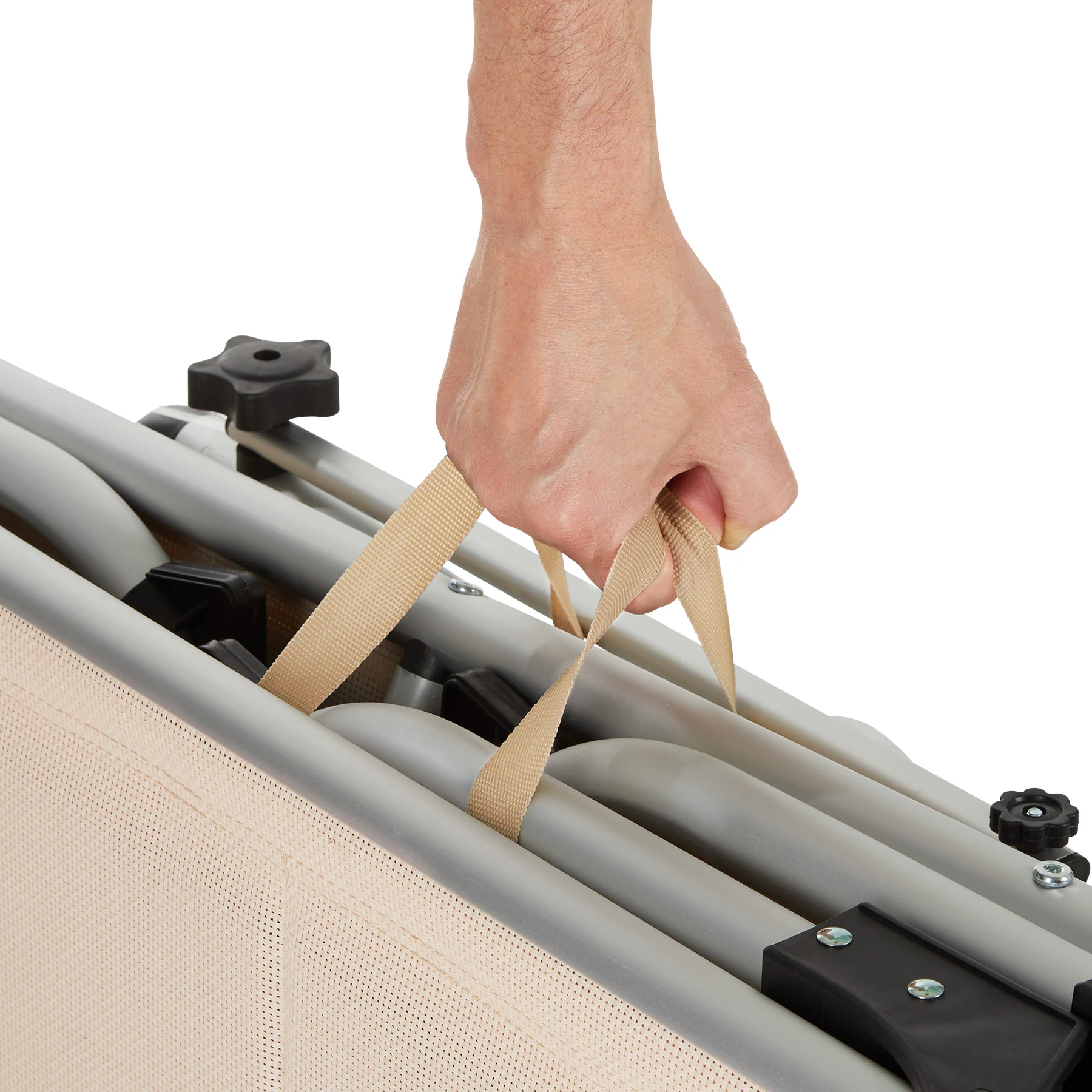 tectake® Sonnenliege, gepolstert, klappbar, 6-fach verstellbare Rückenlehne mit Kopfpolster, 217 x 60,5 x 72 cm