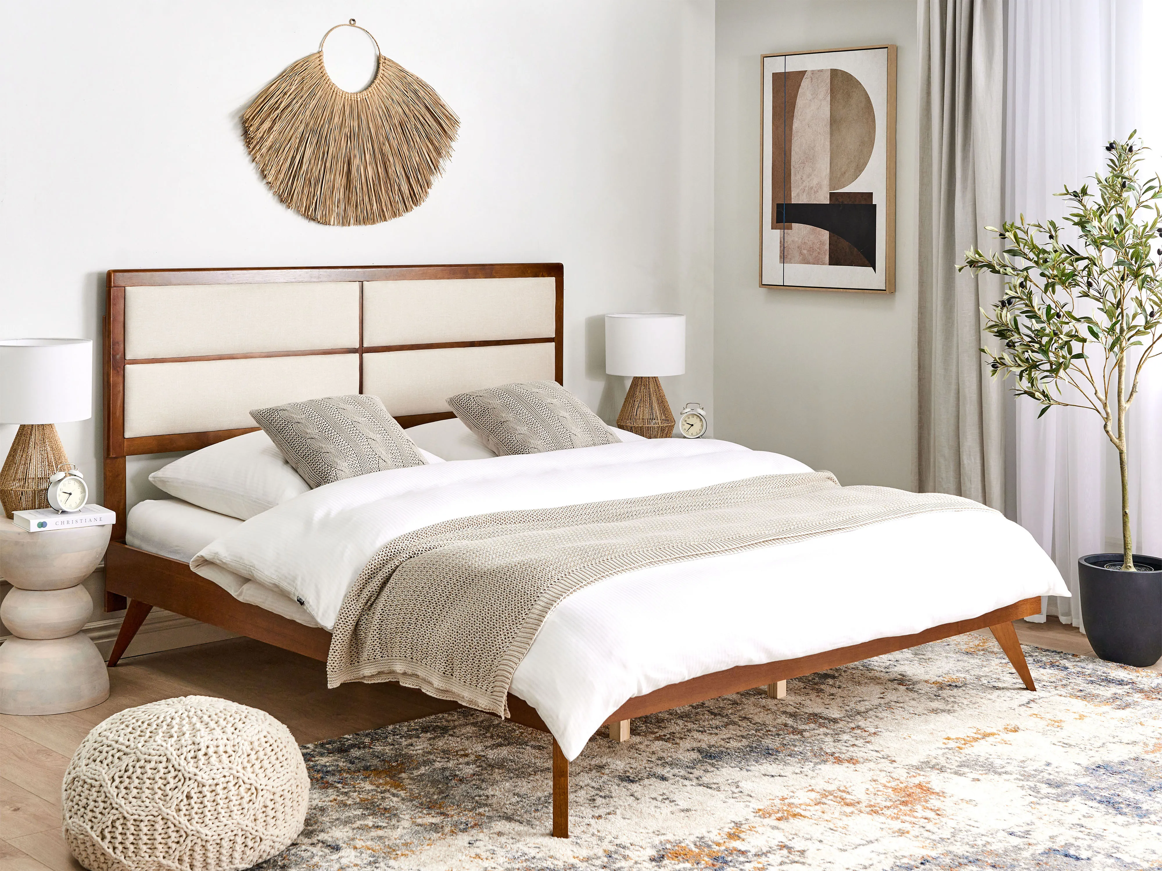 Bed POISSY 180 x 200 cm Donker essenhout
