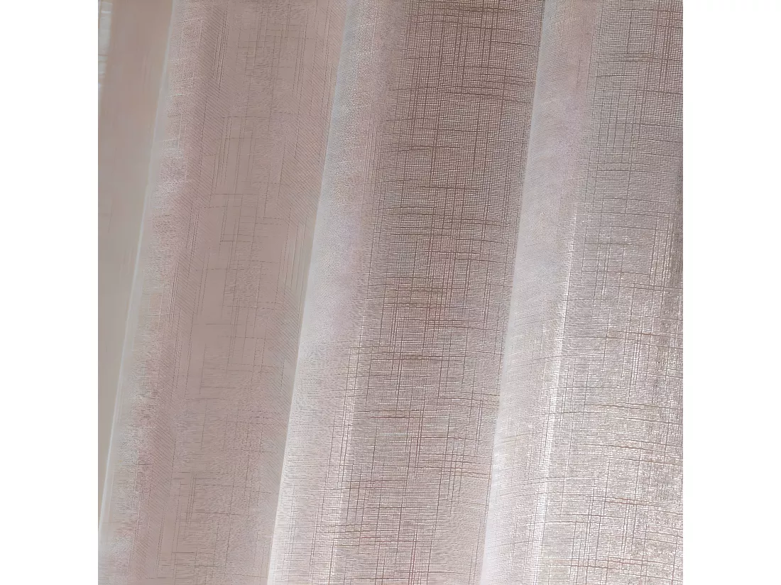 Voilage uni à oeillets effet lin - 140 x 280 cm - Haltona - Marron