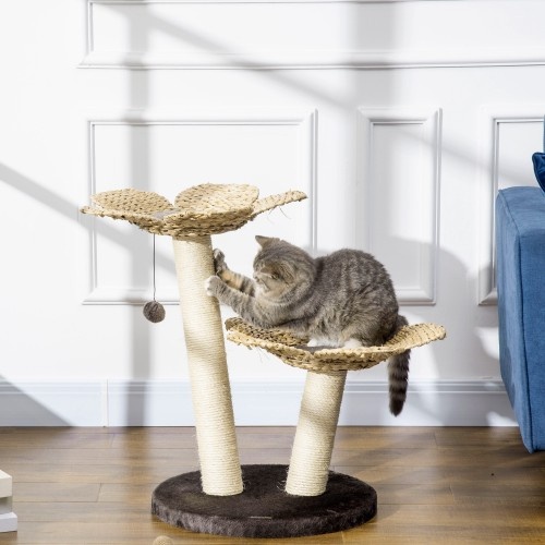 Arranhador para gatos PawHut em sisal marrom médio