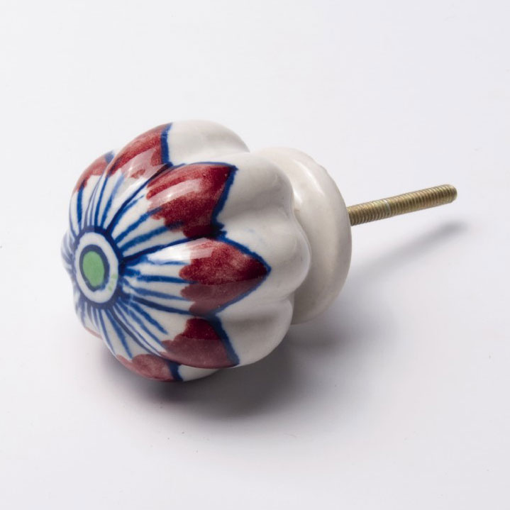 Türknauf 'Blume', rot/blau, Ø 5,5 cm günstig bestellen