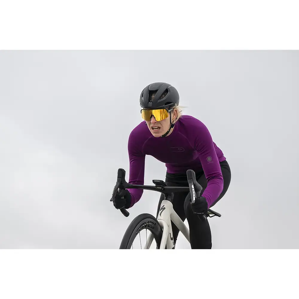 FUTURUM ROSA Merino Fietsshirt Lange Mouwen Roze/Paars Dames