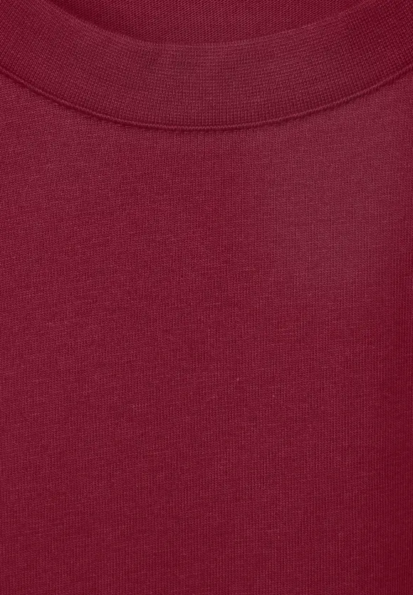Basic T-Shirt in Unifarbe - wine red