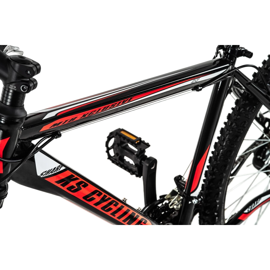 KS Cycling Mountainbike Hardtail 26 Zoll Sharp schwarz-rot schwarz-rot