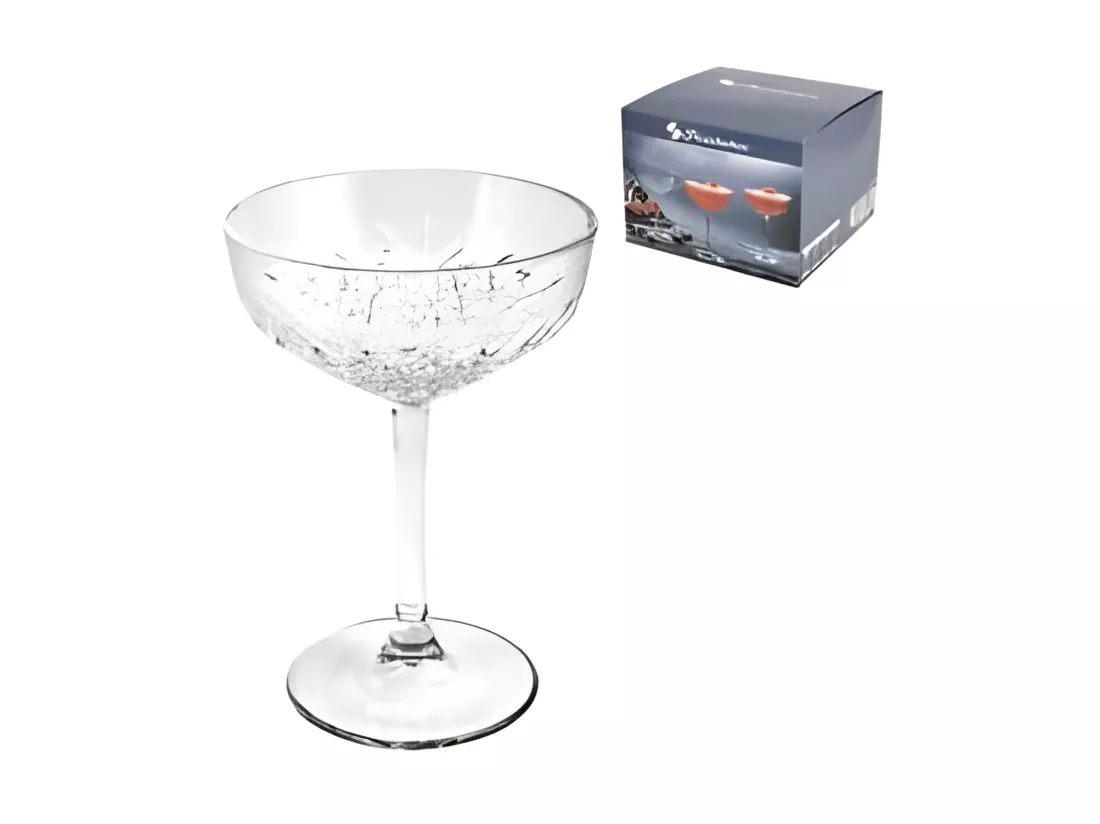 Lot de 4 coupes de champagne en verre - 25,5 cl