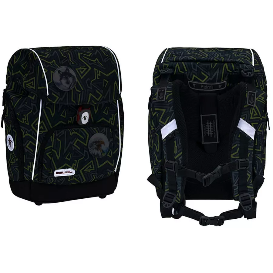 Belmil Schulranzen Premium Comfy Plus Set 6-teilig Iguana