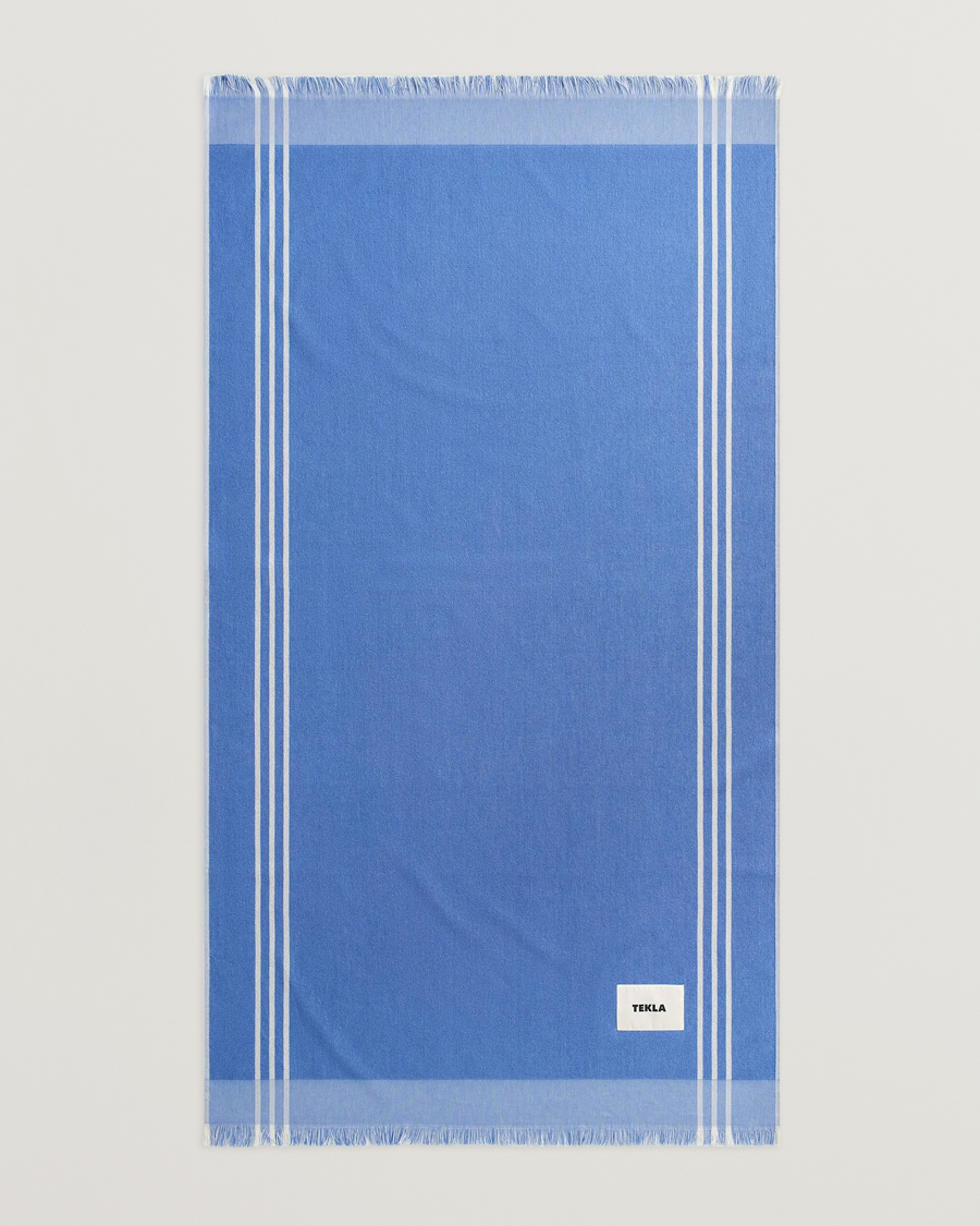 Tekla Organic Terry Beach Towel Azul