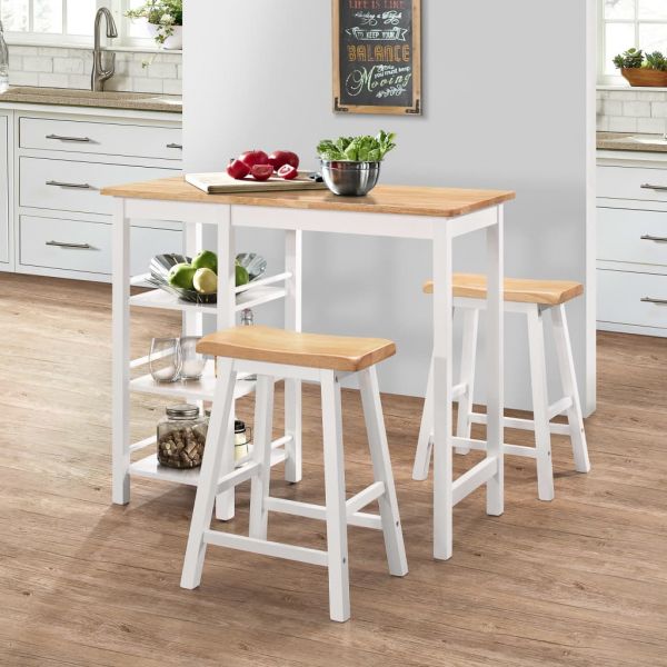 Conjunto de Bar 3 Peças MDF Branco - 245364
