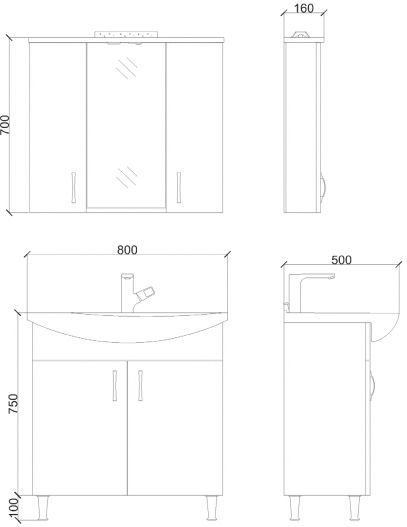 SaniGoods - Epoca - Onderkast - Wit - 80 cm
