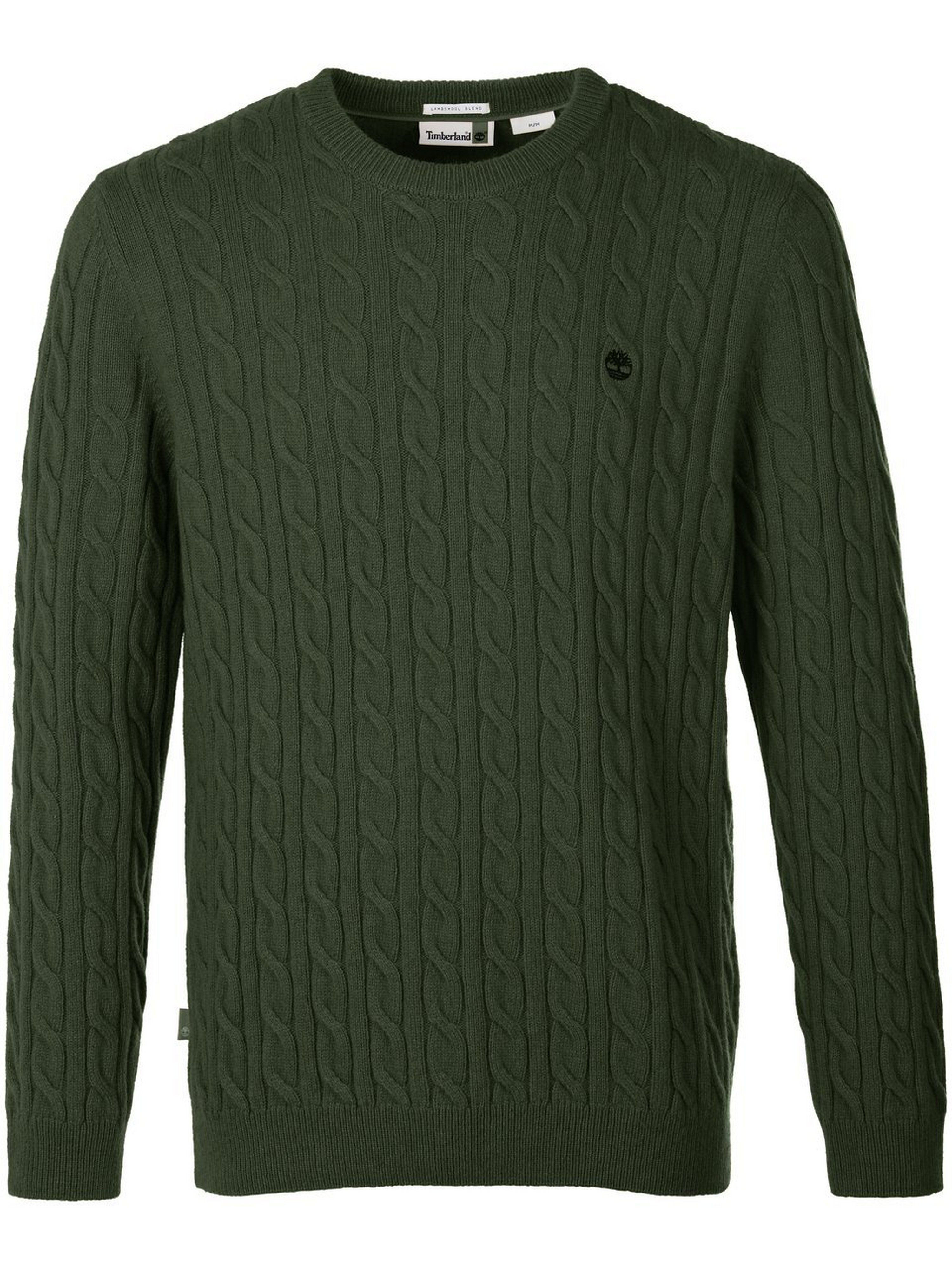 Rundhals-Pullover Lambwool Cable