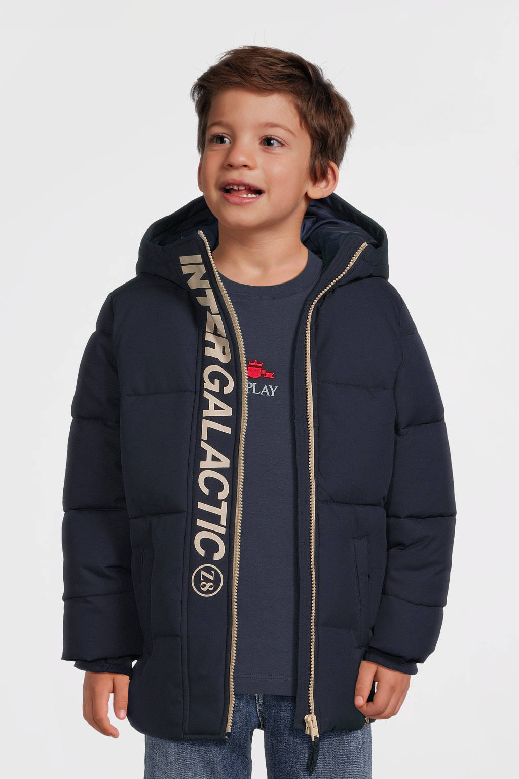 Z8 gewatteerde winterjas Idris donkerblauw