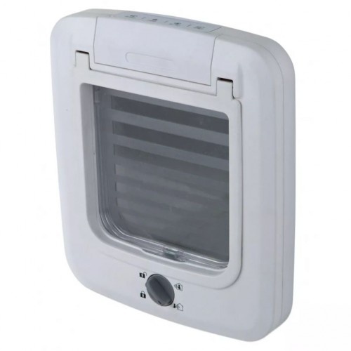 Porta para gatos com 4 posições para gatos, branca