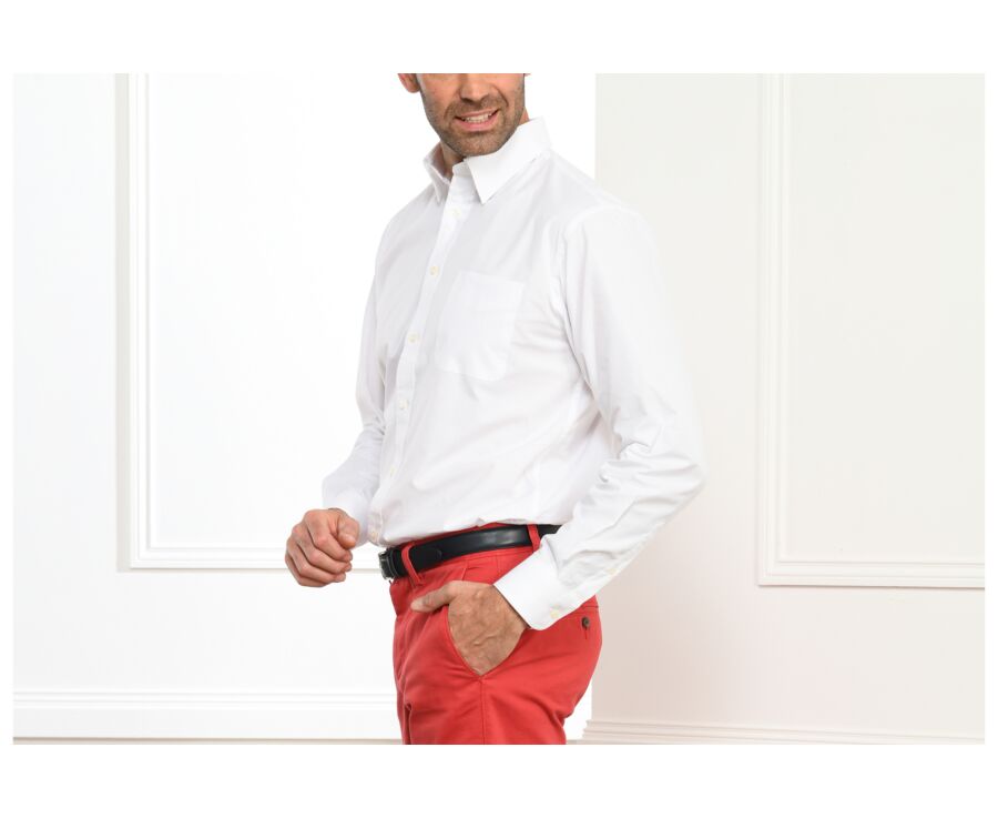 Chemise blanche en coton - Poche poitrine - ALBERT