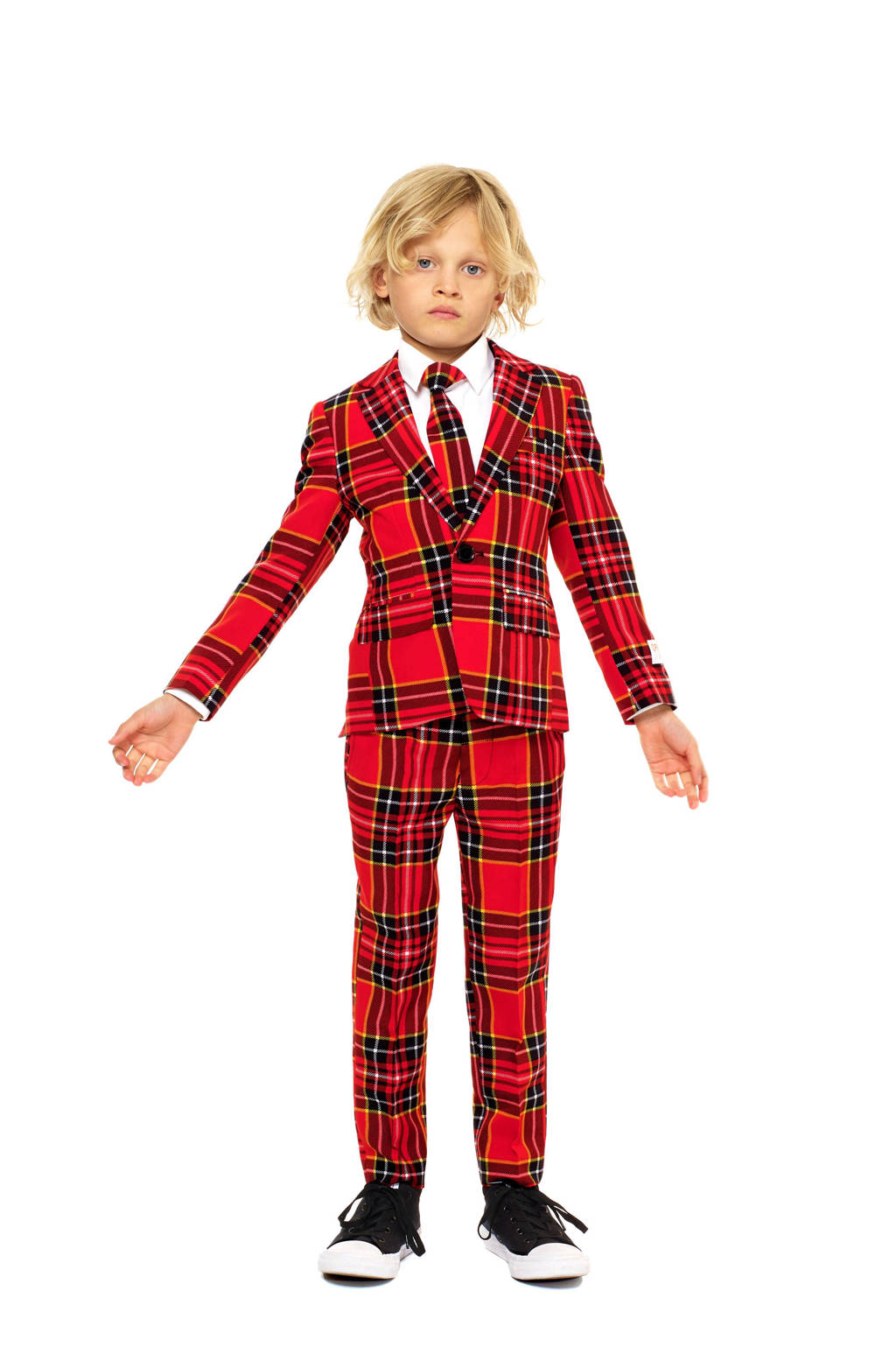 OppoSuits geruit kostuum The Lumberjack rood