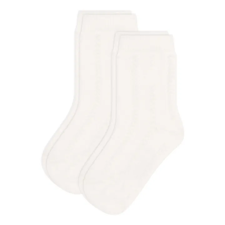 Petit Bateau Lot 2 Chaussettes Point Fantaisie | Ecru