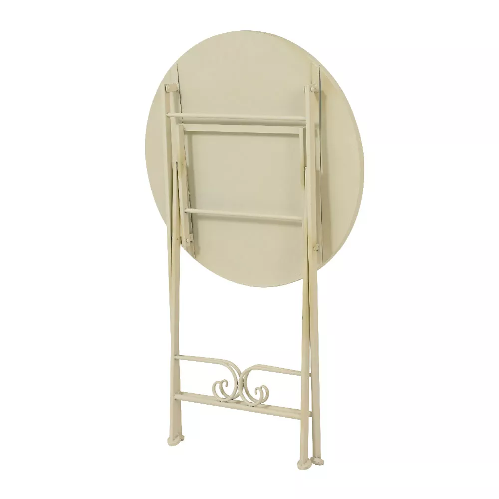 Table bistro ronde pliable en mosaïque Genève Crème