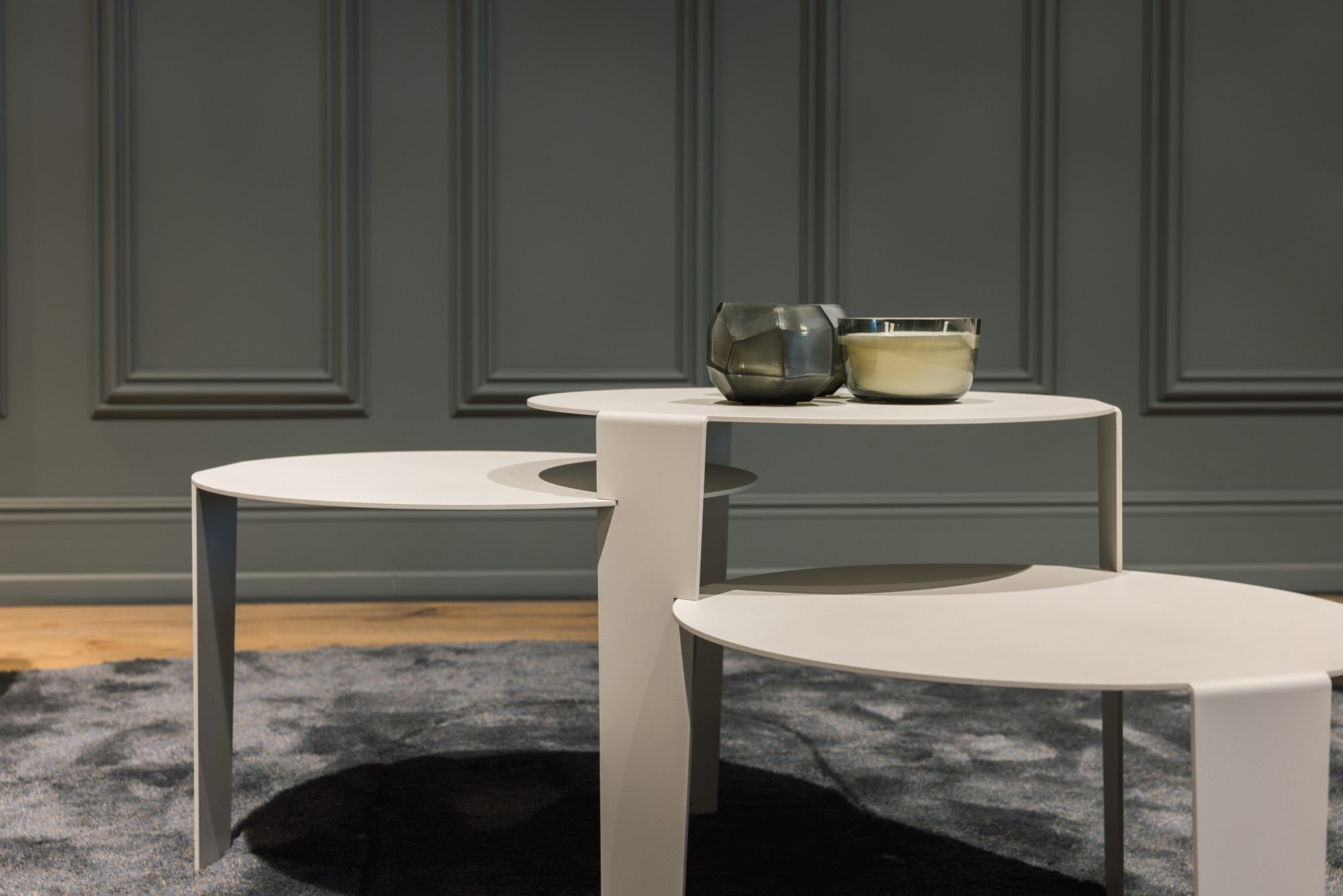 Salontafel Cascado Ø50 grijs - set van 3