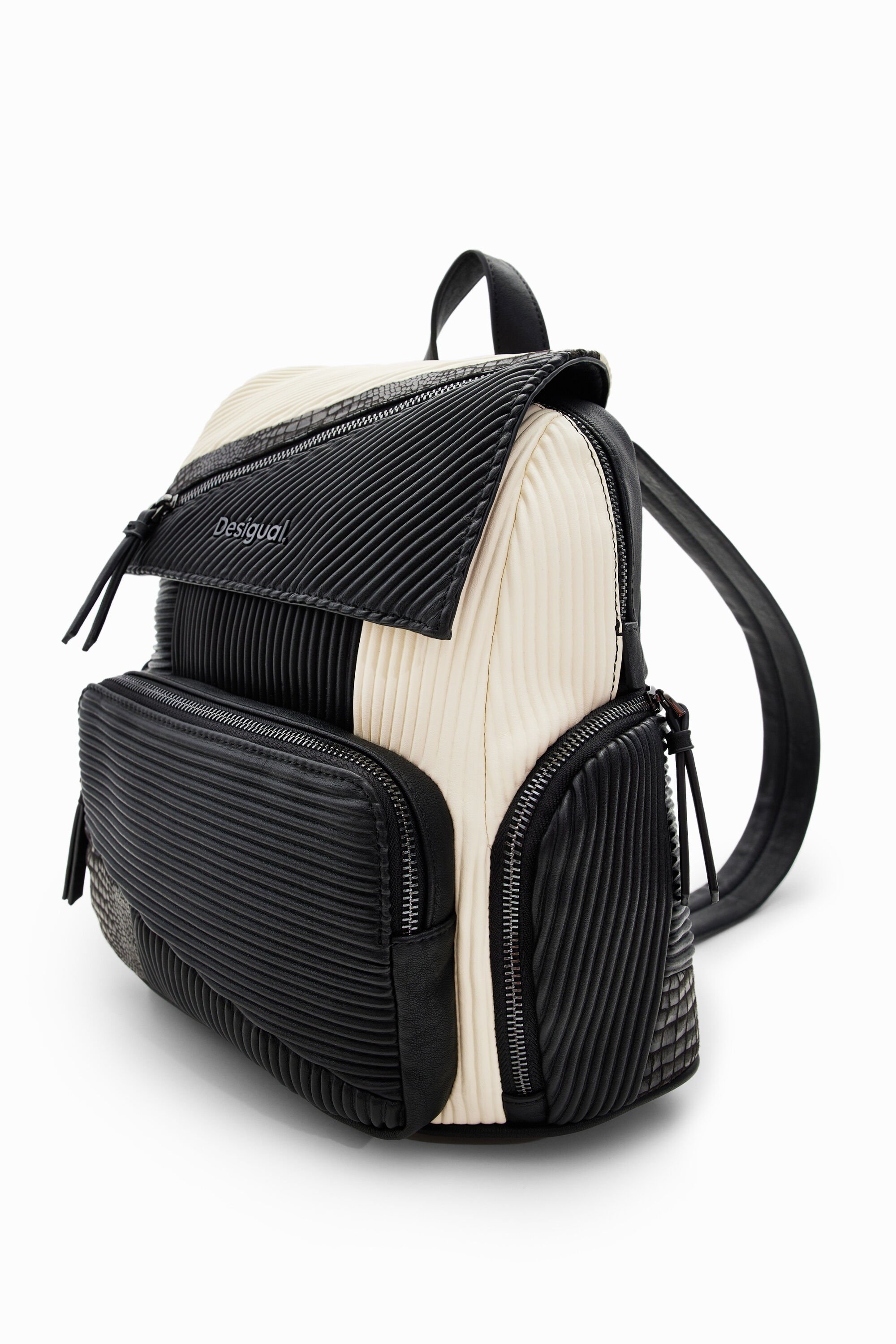 Sac à dos moyen patchwork texturé