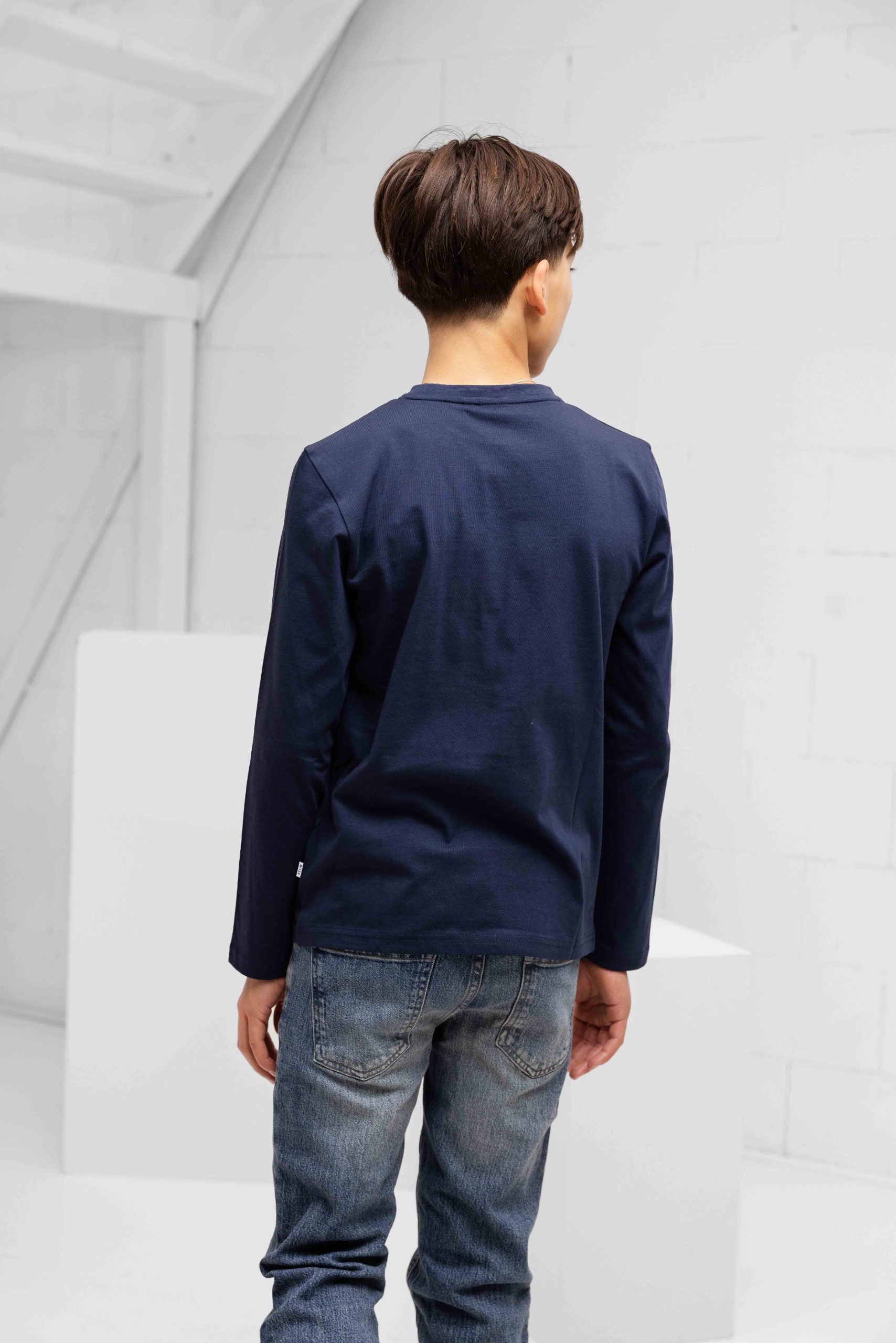 Hugo Boss Longsleeve T-Shirt Kids Donkerblauw