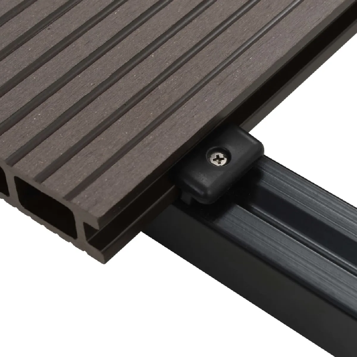 vidaXL - Panneaux de terrasse creux WPC 4 m - Marron foncé