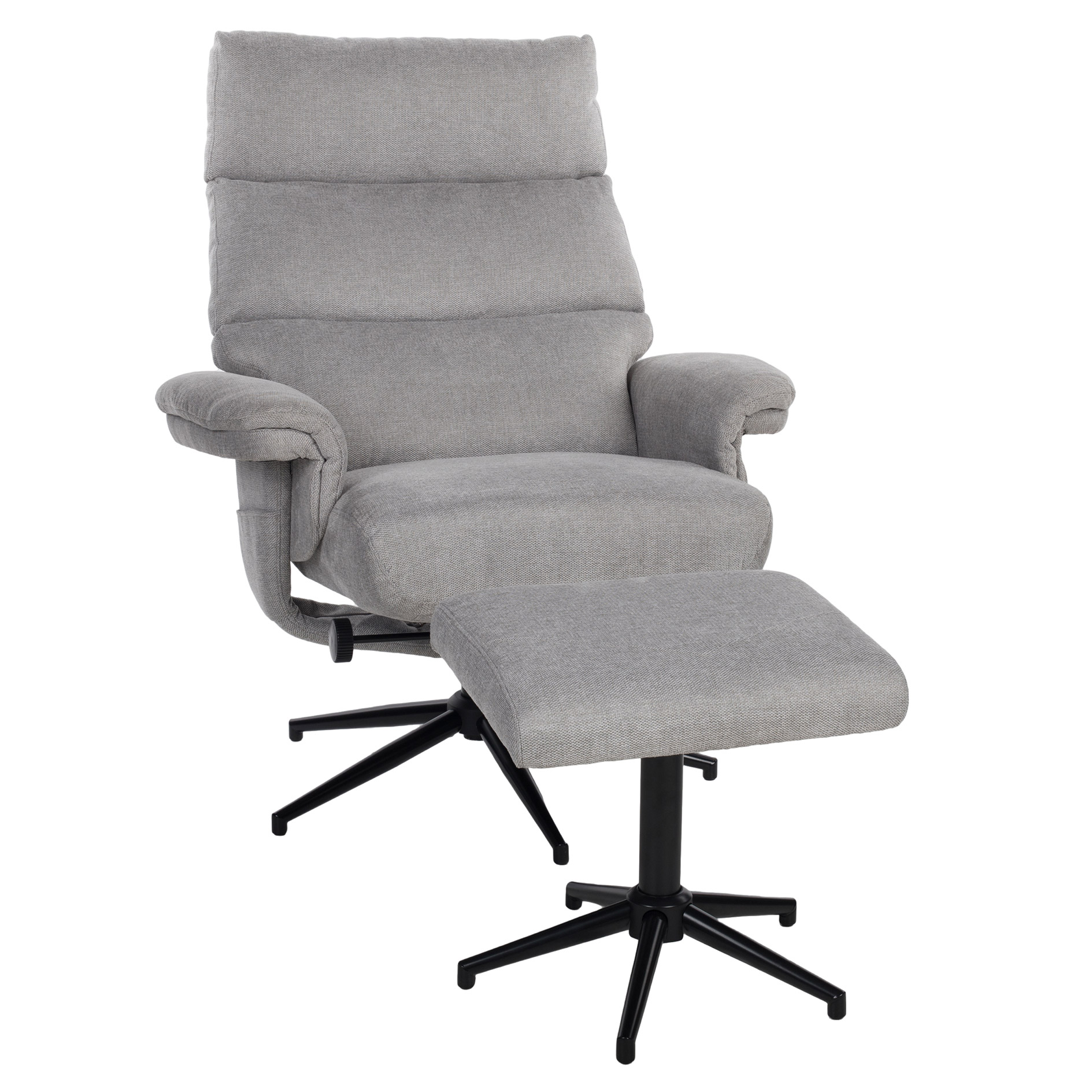 Relaxsessel mit Hocker - steingrau - Relaxfunktion